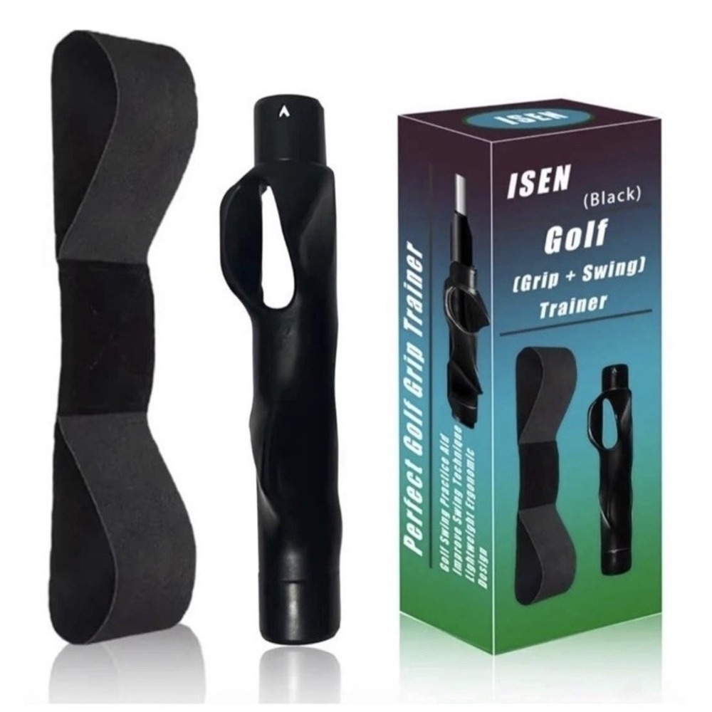 Golf Grip Trainer & Swing Correcting Arm Band, Golf Training Aid Combo